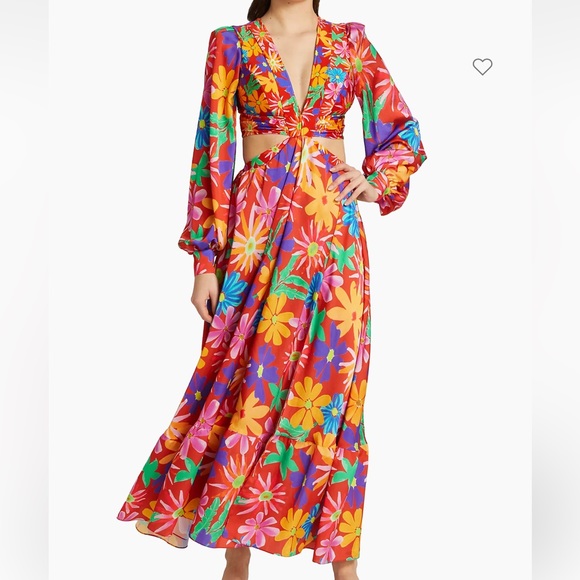 Patbo Red Floral Cutout Dress - Picture 3 of 6